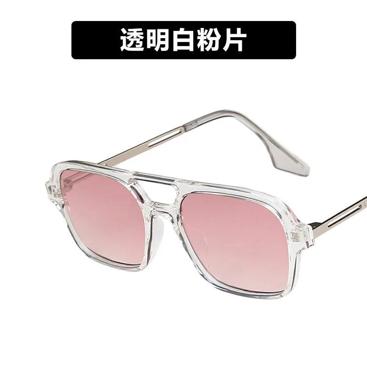 Vintage Brand Rectangle Sunglasses Women Blue Shades for Women 90s Retro Double Beam Square Sun Glasses Men UV400 Gafas