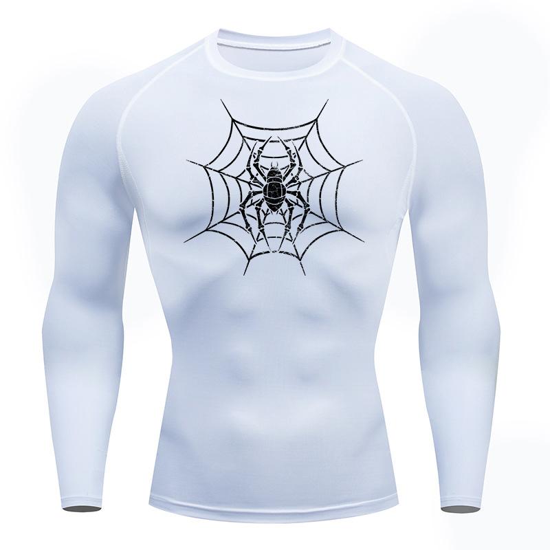 

Спортивные футболки с принтом паука, быстросохнущие, топы для мужчин, для тренировок в спортзале, для бега, компрессионные рубашки, базовые слои, нижние рубашки, рашгард M