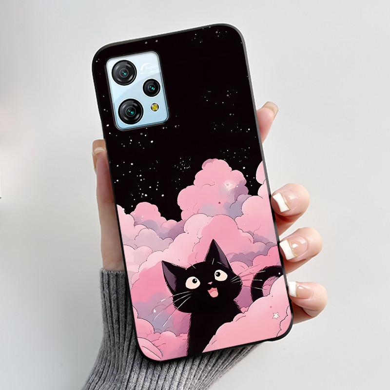 For Blackview A53 Case Blackview A53 Pro Back Cover Luxury Cute Love Rabbit Funny Black TPU Soft Silicone Protective Phone Case