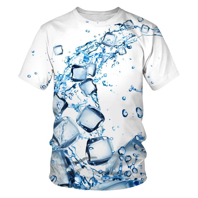 Ice 3D Printed T-shirts for Men and Women, Drip, O-neck T-shirts, Log Fashion, Street Clothing Look, Kids Top Clothes