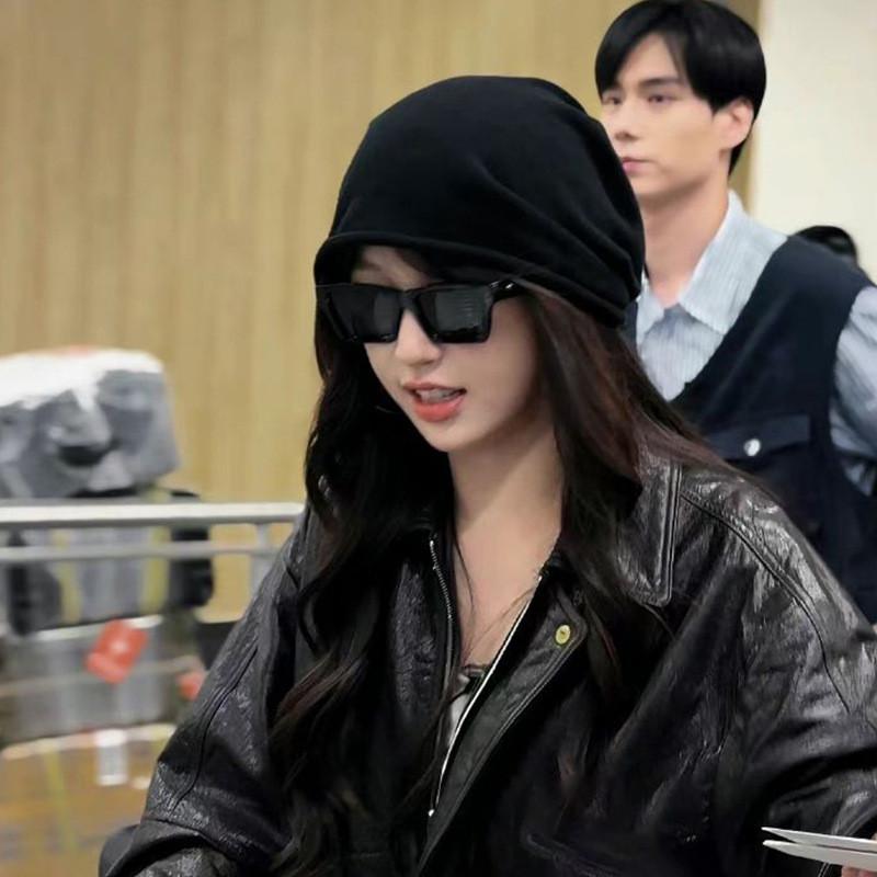 Unisex Chunky Knitted Beanie Black Winter Warmth Ear Flaps Coverage Head Adults