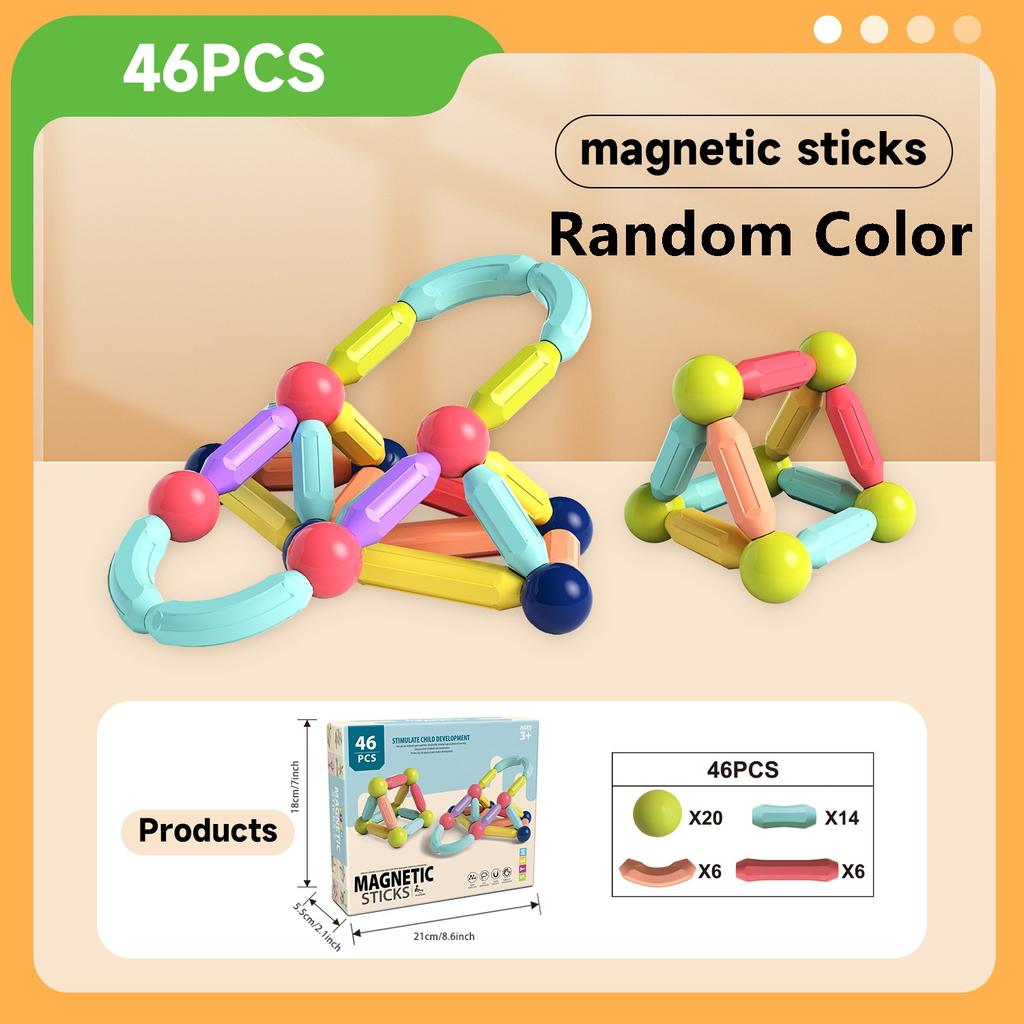 Variety Magnetic Rod Set Magnetic Sheet Building Block Particle Assembly Early Education Educational Strong Magnetic Toy Gift
