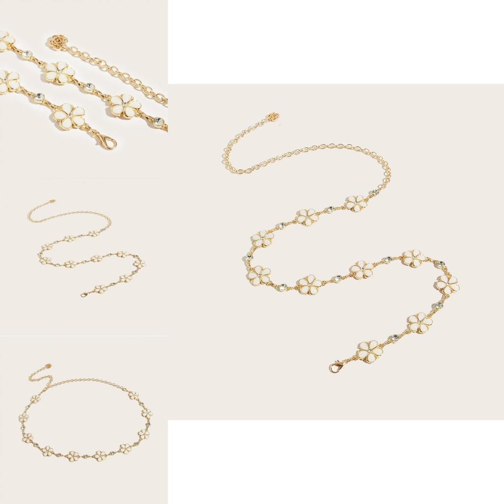 Summer Floral Metal Waist Chain Accessory For Womens Fashion