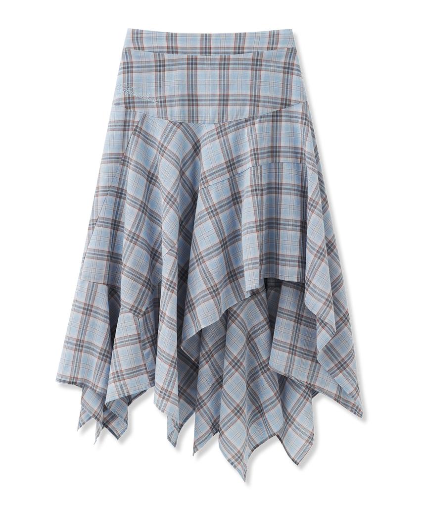 Urban Dress Lyra Asymmetrical Check Midi Skirt_2 Colors