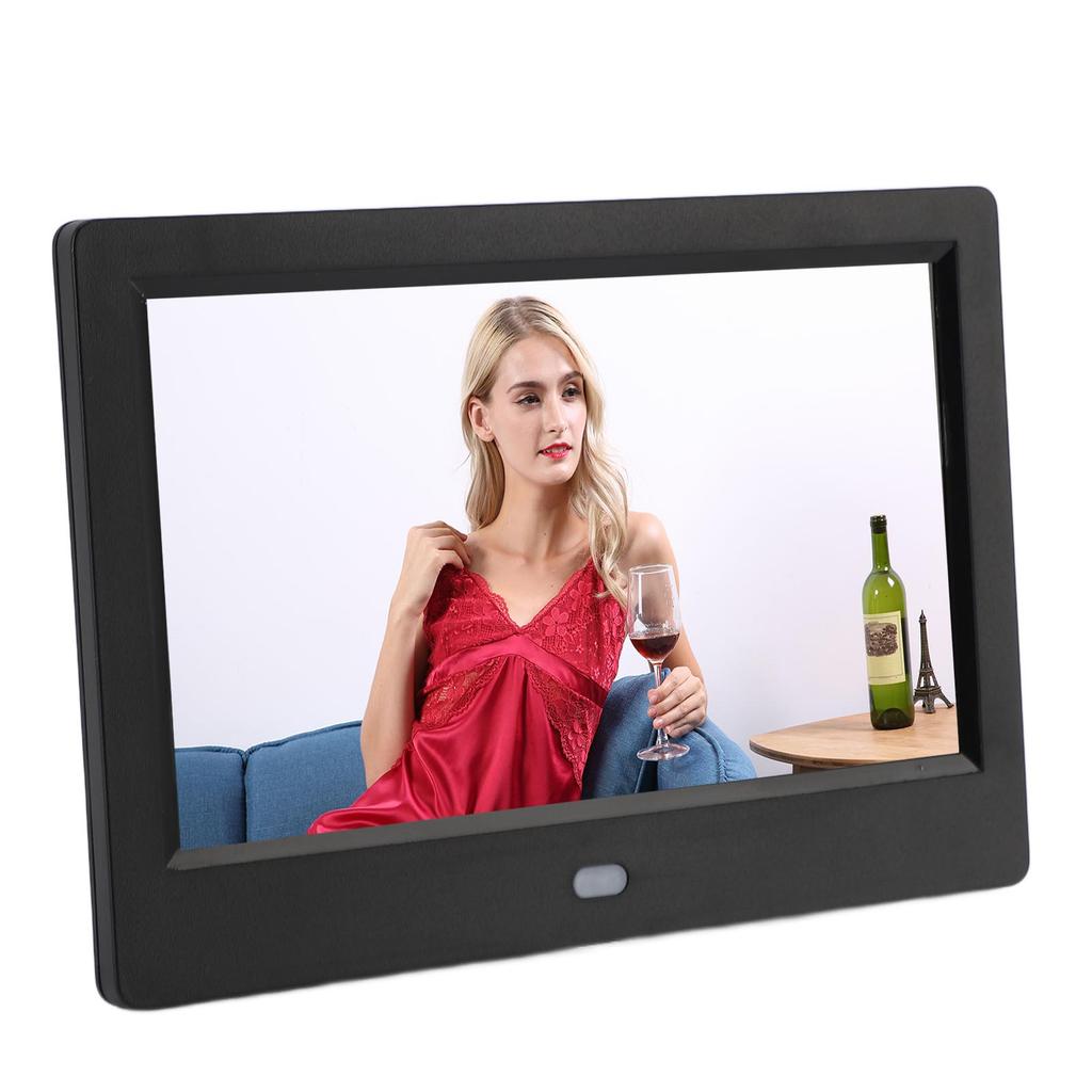 7 Zoll Digitaler Bilderrahmen 1920x1080 Bildschirm Fotorahmen Elektronisch Wandmontierbar Video Musik Player mit Fernbedienung