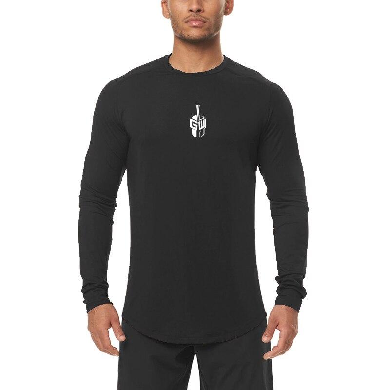 

Мужская тонкая дышащая быстросохнущая футболка с принтом Do The Work, весенне-осенняя модная повседневная футболка для фитнеса с высокой эластичностью XXL чёрный