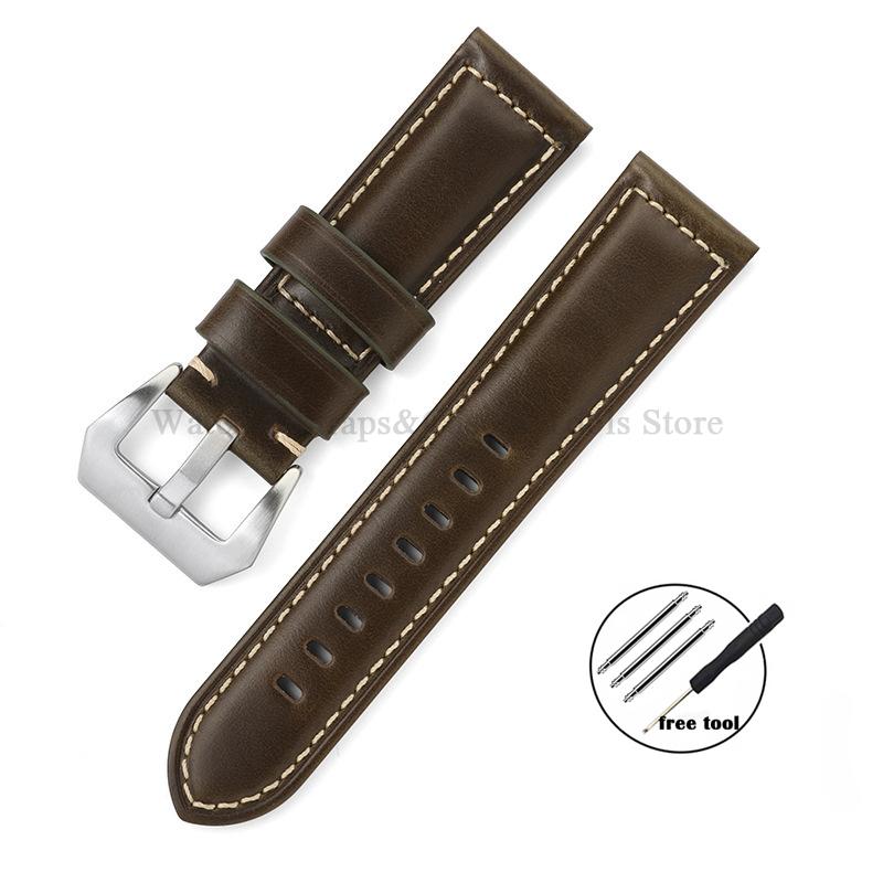 Brățară de ceas din piele naturală business Panerai pentru Omega cataramă din oțel negru maro accesorii curea bărbați 20mm 22mm 24mm 26mm