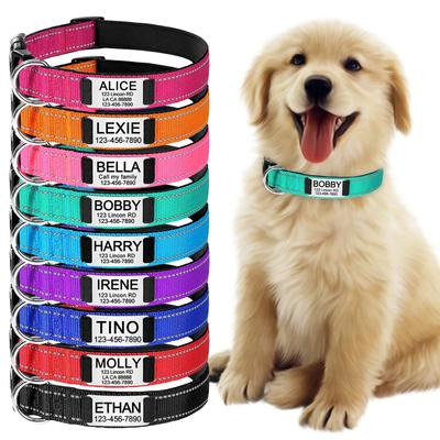 Personalized Dog Collar With Custom Embroidery Of Your Pet's Name And Phone Number