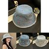 Summer Denim Bucket Hat With Flower Motif For Sun Protection For All Genders