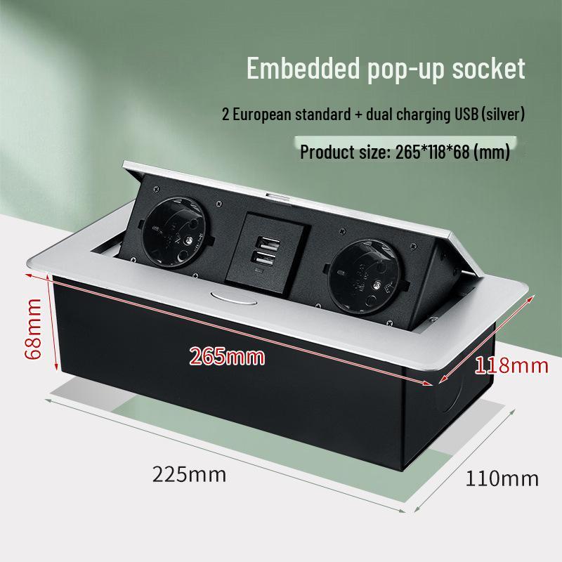 European Standard Pop-up Desktop Power Socket for Office Desks