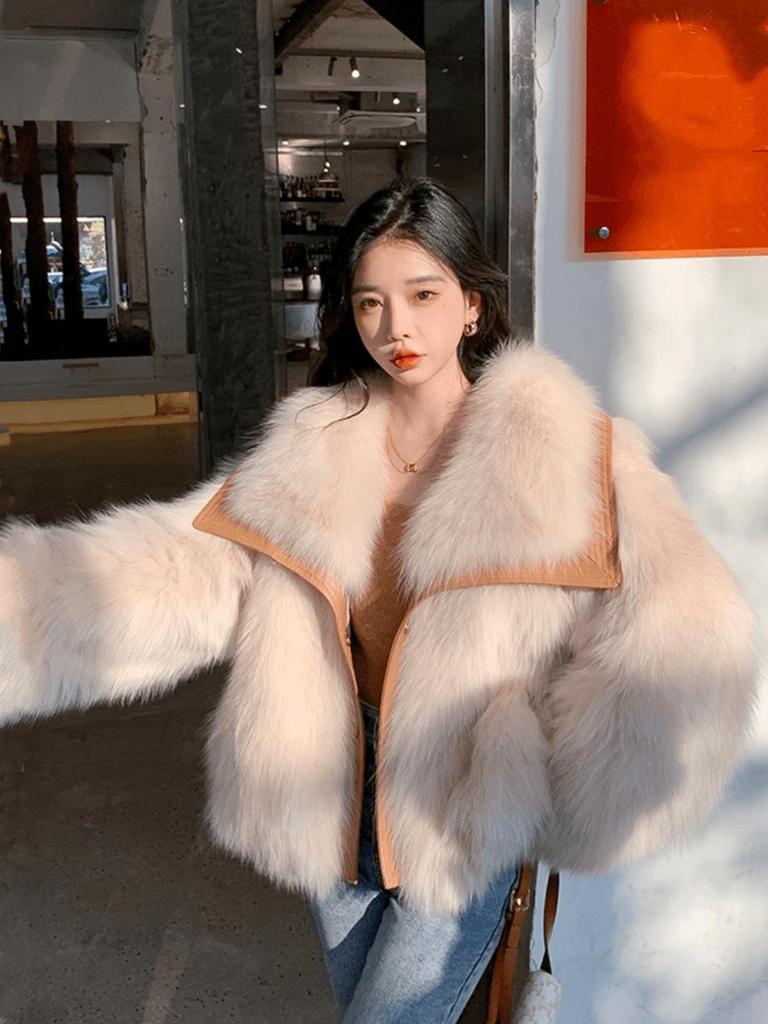 Korean Style Women's Winter Fur Coat with Plus Velvet - Fashionable and Fluffy