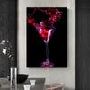 Realistic Red Wine Glass Prints Poster Canvas Painting Hd Modern Wall Art Picture For Bar Restaurant Home Living Room Decoration