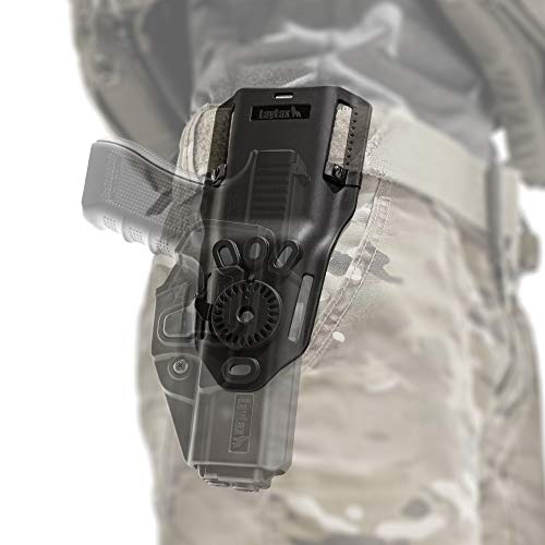 LayLax CQC Holster Attachment Drop Belt Loop [Black] Polymer Holster with One-Touch Attachment and Angle Adjustment