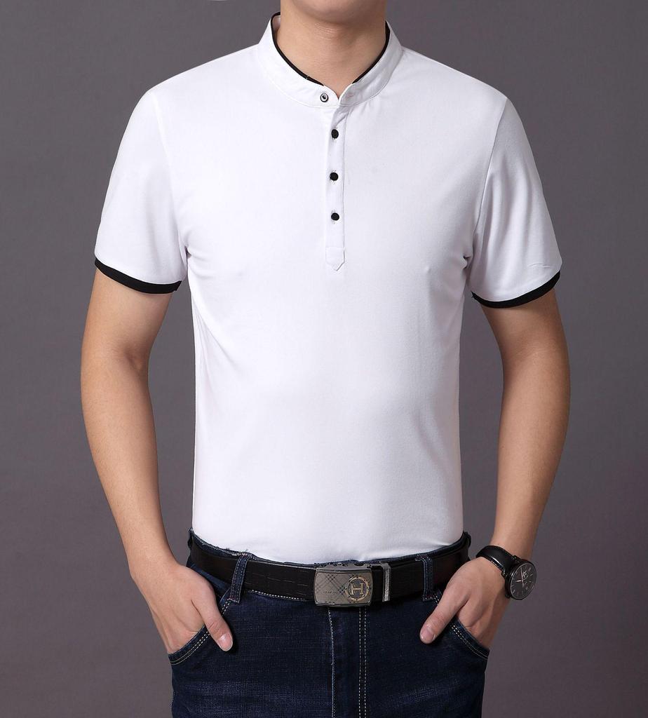 Men's Round Neck Cotton Casual T-Shirt - Solid Color Summer 2025