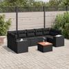 VidaXL Garden Lounge Set 8 Pcs with Cushions Black Wicker 3225355