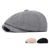 Autumn Winter Warm Beret British Newsboy Cap Retro Octagonal Cap Men's Forward Cap Painter's Cap