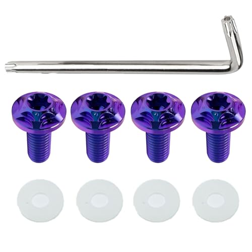 

YUWENW License Plate Bolts for Car Titanium M6 Anti-theft Screws License Plate Frame Titanium Alloy Set of 4 (Blue) синій