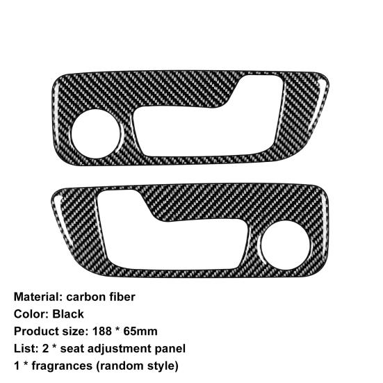 2Pcs Seat Adjustment Panel Cover Wear-resistant Waterproof Carbon Fiber Black Frame Cover Trim for BMW G01 G02 X3 X4