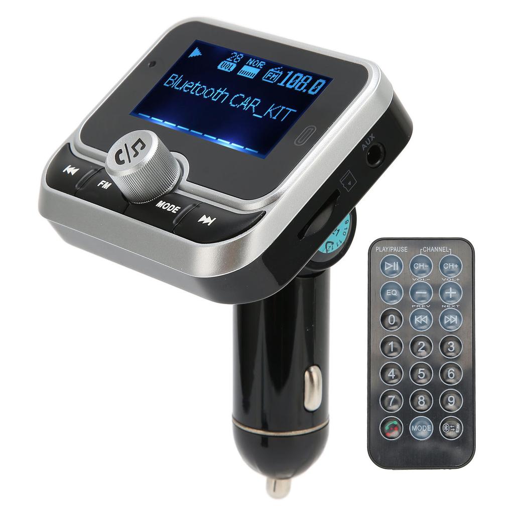 Trasmettitore FM Bluetooth Doppio USB 76MHz-108MHz Adattatore Radio Bluetooth Caricabatterie per Auto con Schermo da 1,8 Pollici