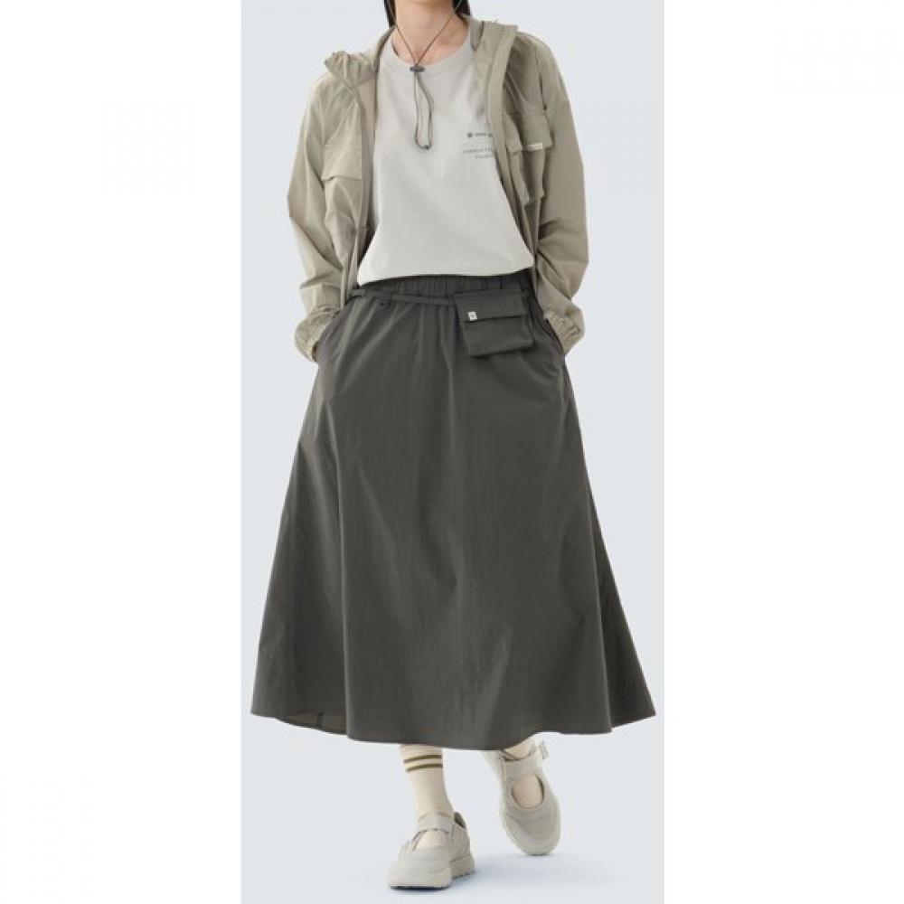 Snow Peak Root FLared Long Skirt Skirt Rustic Khaki L Size Gs S26mwrsk61