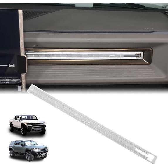 for Hummer EV Accessories Center Control Panel Dashboard Strips Trim,ABS Console Molding Panel Dashboard Central Control Strip Interior Decoration серебряный