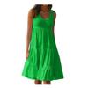 Women's Sleeveless Round Neck Spliced Beach Dress, 7 Colors, 8 Sizes