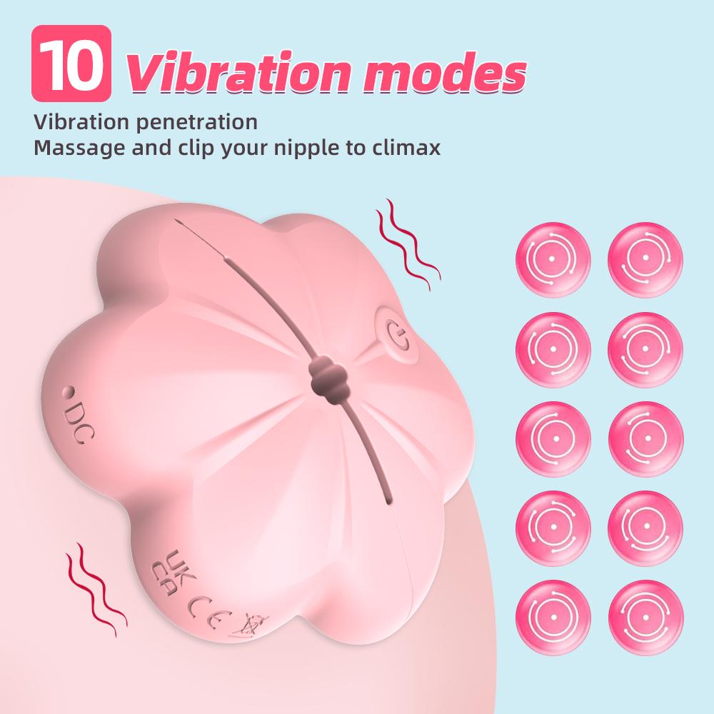 10 Modes Electric Nipple Clamp Breast Massage Vibrator  Pleasure Toys Silicone Lightweight Invisible Breast Massager Sex Toy for