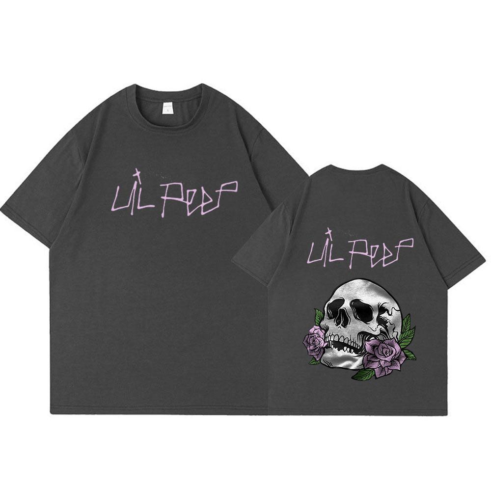 Rapper Lil Peep Cry Baby Skeleton Tshirt Unisex Women Clothing Fashion Vintage Hip Hop Oversized Tshirts Gothic Harajuku T Shirt