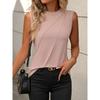 JPNTKY Women's Fashion Casual Solid Color Print O-Neck Sleeveless  Blouses & Shirts