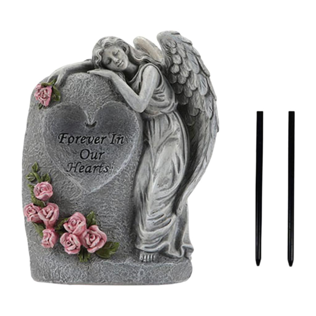 Solar Gartenstatue Outdoor Figur Figur Kondolenzgeschenk Gedenkgeschenk Friedhof Grabdekoration für Balkon