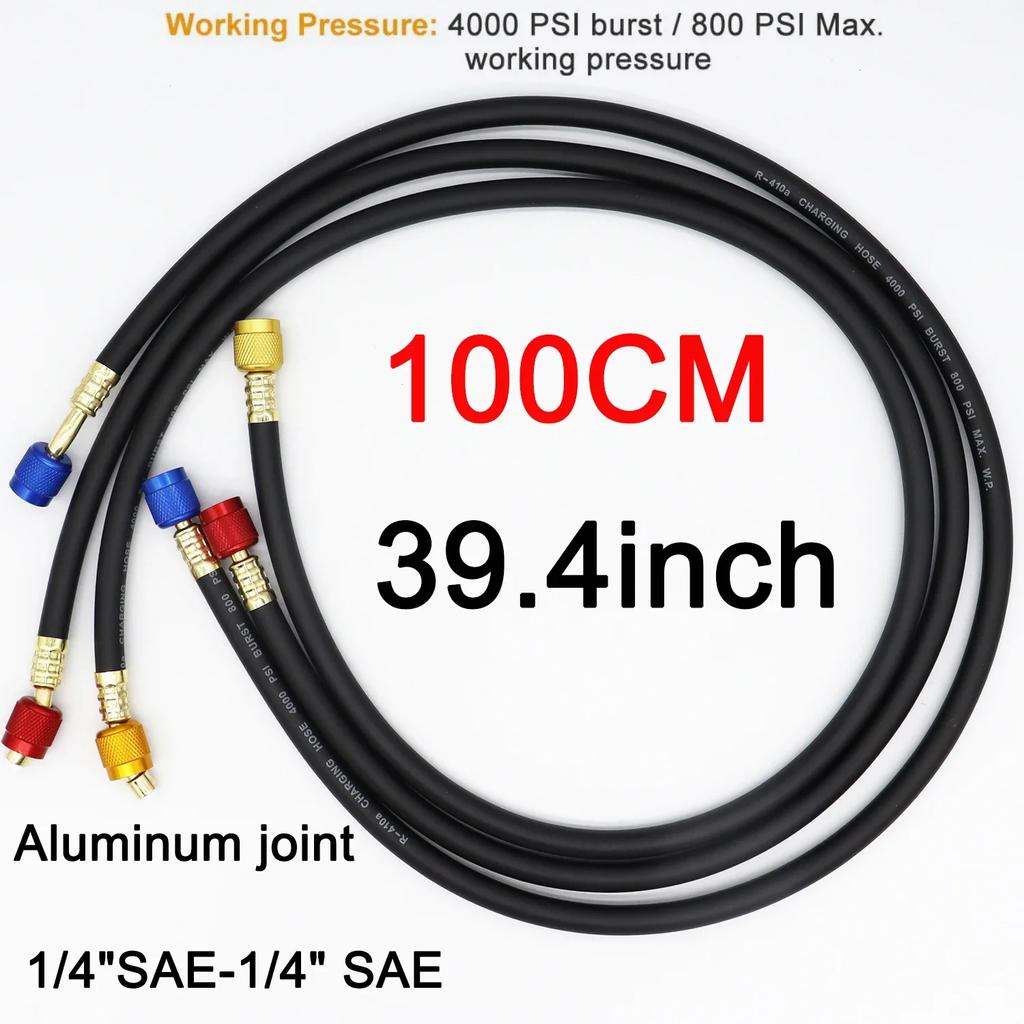 R410A AC Charging Hose Set 1/4'' SAE 800 PSI for HVAC Air Condition Refrigerant Hoses R134A R12 R22 R502 Air Condition