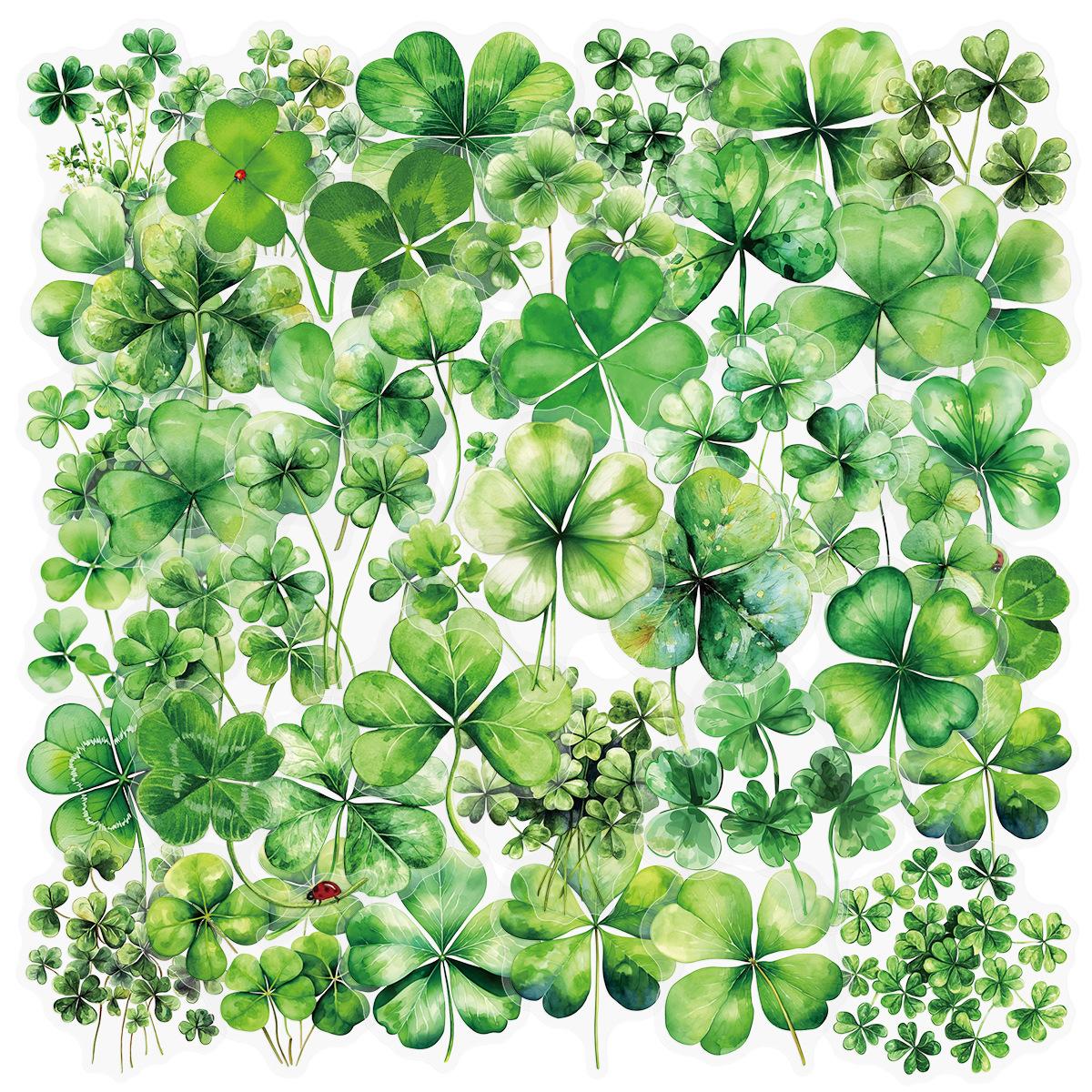 

50PCS Lucky Four Leaf Clover Graffiti Transparent Stickers DIY Phone Guitar Laptop Notebook Suitcase Waterproof Decals Sticker