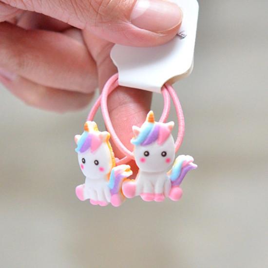 2 יחידות להקות שיער אלסטיות לתינוקות בנות צבע סוכריות טבעת שיער חבל שיער ילדים כיסוי ראש ילדים פעוט אביזרים