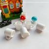 20 Mini White Resin Coffee Mug Pendants - Adorable Charms Suitable for Jewelry, Chains, Hair Accessories, and Dollhouse Decorati