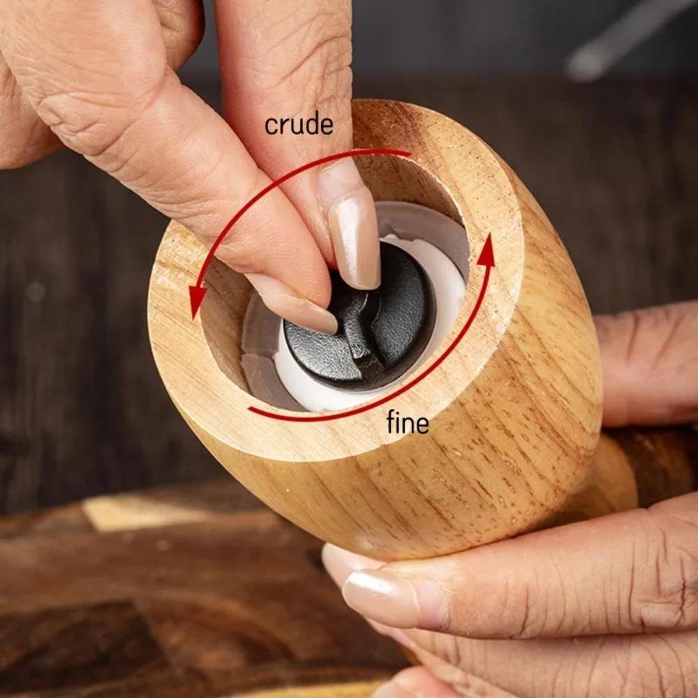 Wood Mushroom Pepper Grinder High Hardness Grinding Core Salt Grinding Bottle  Sea Salt