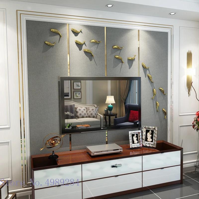 Creative Three-piece Suit Ceramic Fish Wall Decoration Simulation Animal Carp Hanging Three-dimensional Background Wall Room Dec