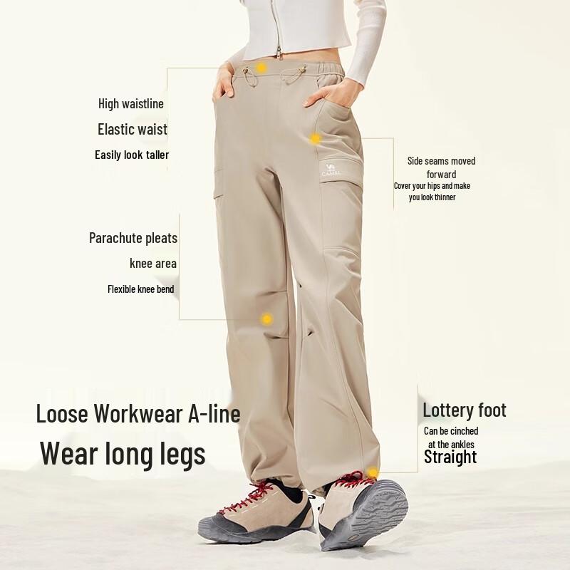 Camel Unisex Fleece-Lined Softshell Cargo Pants