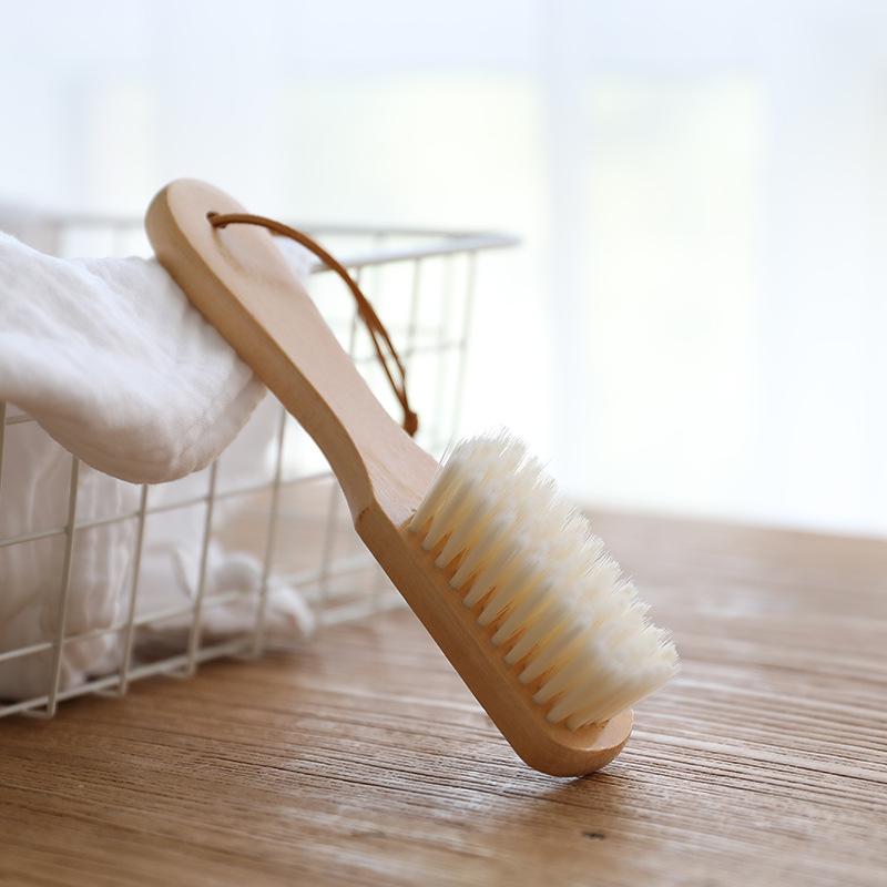 

Soft Bristle Shoe Cleaning Brush with Wooden Handle - Gentle on Leather and Suede, Ideal for White Shoes