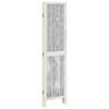 4 Piece Room Divider White Solid Paulownia Wood