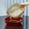5PCS Square Snack Plate Transparent Dining Table Waste Dish Kitchen Tableware Appetizer Plate  Party
