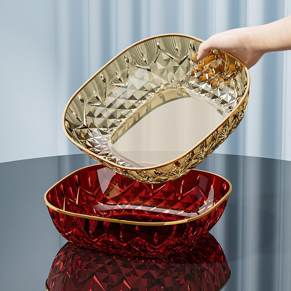 5PCS Square Snack Plate Transparent Dining Table Waste Dish Kitchen Tableware Appetizer Plate Party