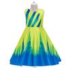 Girls Princess Dress Kids Formal Party Gown Cotton Blend Colorful Prom 4-10 Years Old