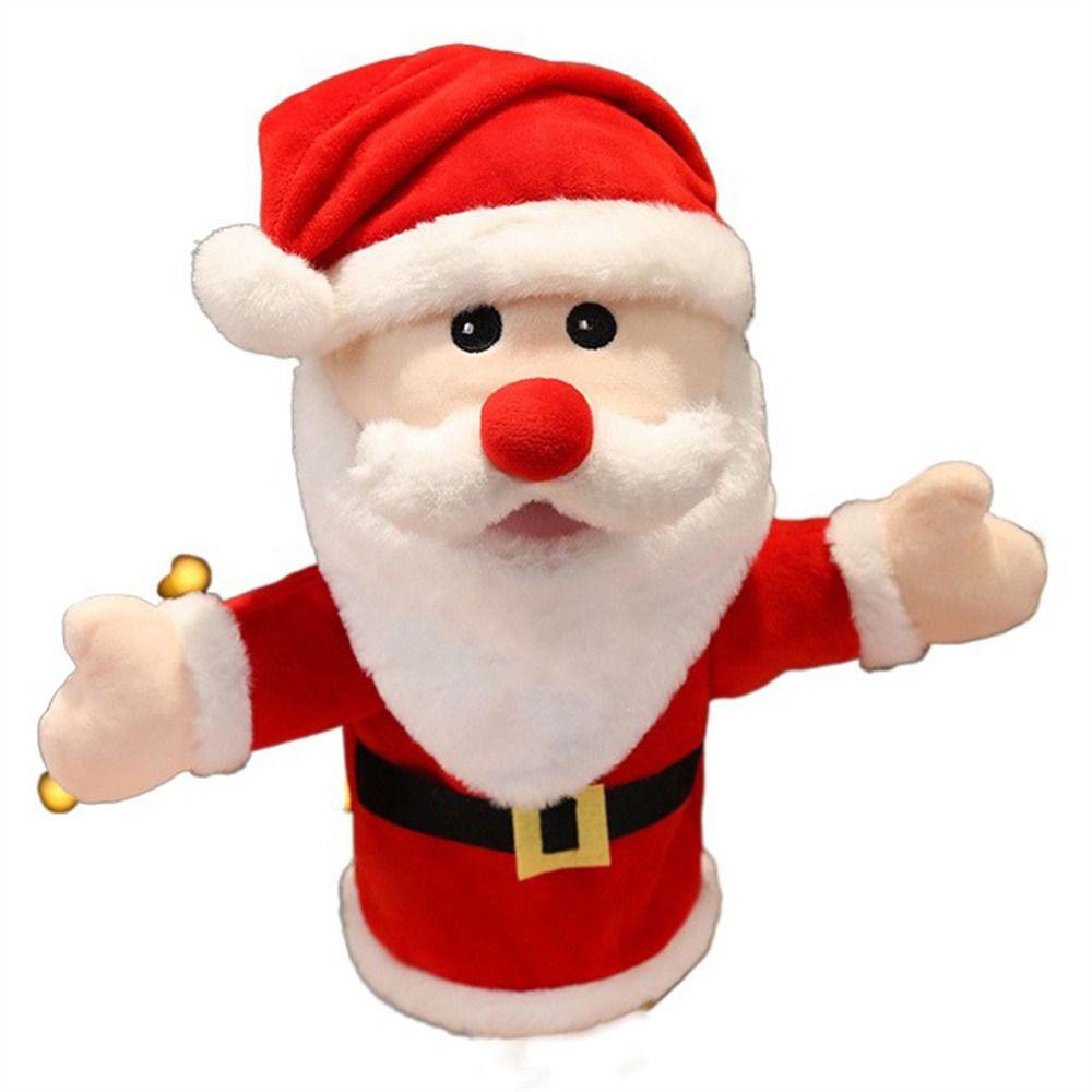 Dolls Hand Toy Christmas Gifts Hand Puppet Christmas Puppets Santa Claus Elk Animal Head Puppet