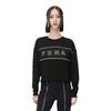 (WMNS) PUMA Style Logo Round-neck Swea Black Women's 587163-01