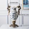 Vintage Double-eared Trophy Ceramic Vase Decor Creative European American Retro Home Decor Ceramic Vase Nordic 42cm Floor Vases