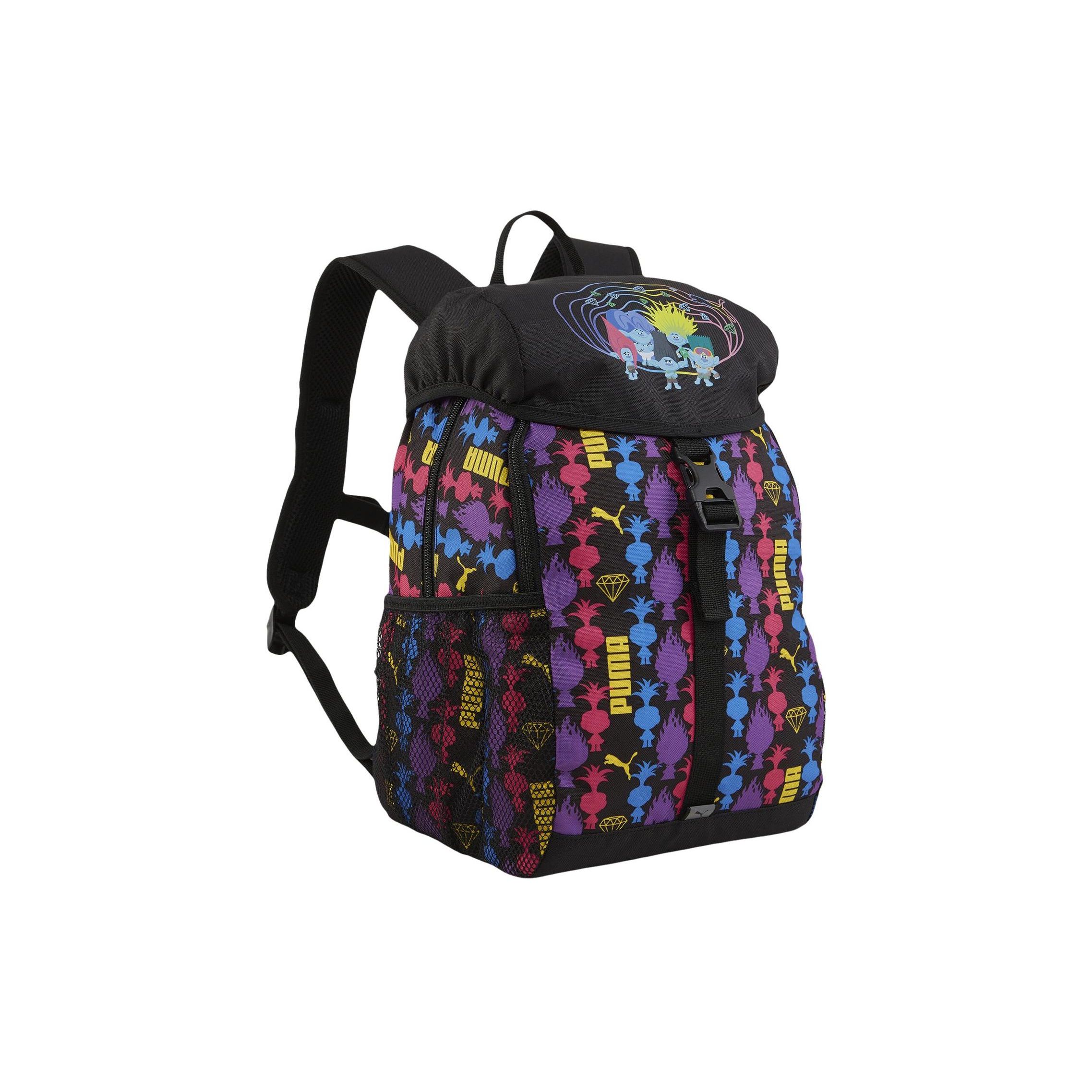 Puma X Trolls Collaboration Fashion Fabric Backpack Unisex Backpack Black 090261-01 Black Full Print