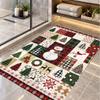 Tappeto da Pavimento a Tema Natalizio, Morbido Tappeto da Zona, Decorazione per la Casa Indoor di Natale per le Feste