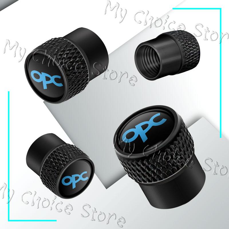 4Pcs OPC Line Emblem Metal Car Tire Valve Caps Wheel Stem Air Dust Covers For Opel Vauxhall Astra G H J K F Corsa Mokka Zafira