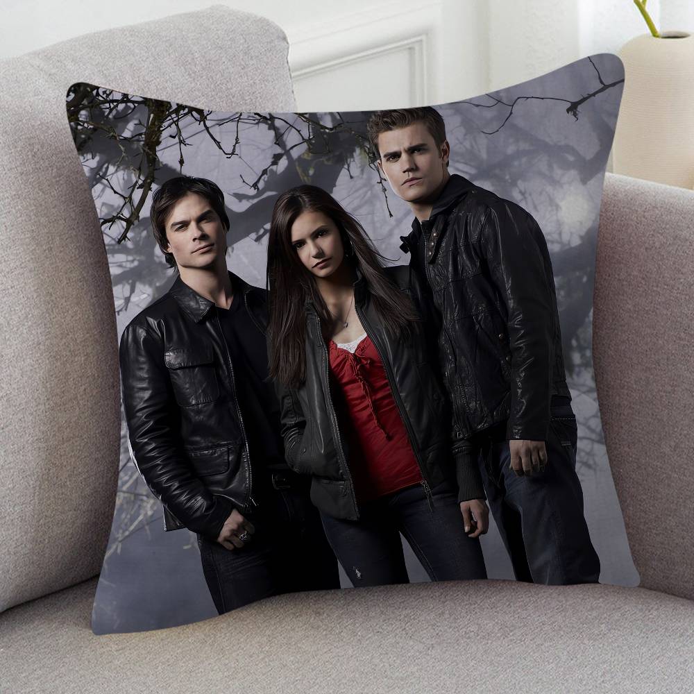 TV Drama The Vampire Diaries Cartoon Series Square Pillowcase Soft Waist Sofa Cushion Cover Bedroom Room Pillowcase