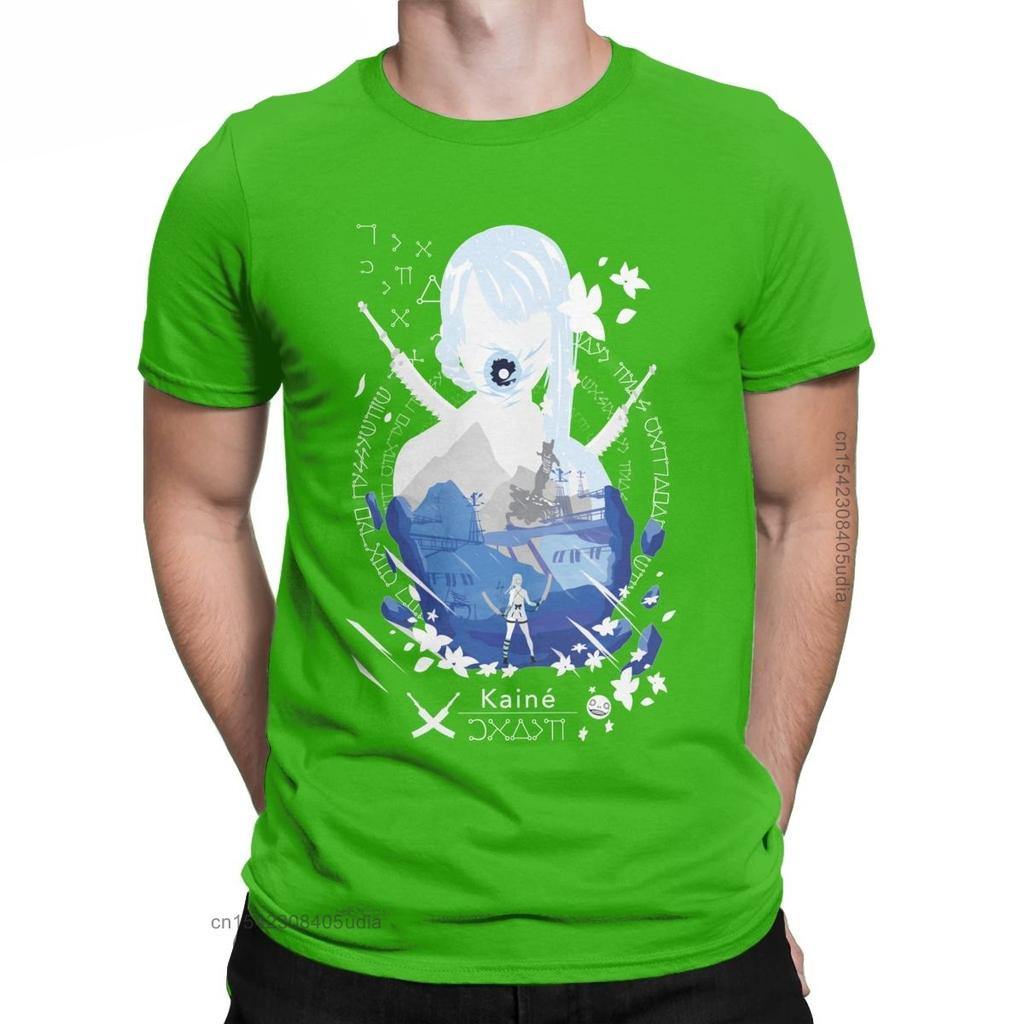 Kaine T-Shirt Men Nier Replicant Automata Game Funny Cotton Tees Vintage Oversized T Shirt Camisa Streetwear